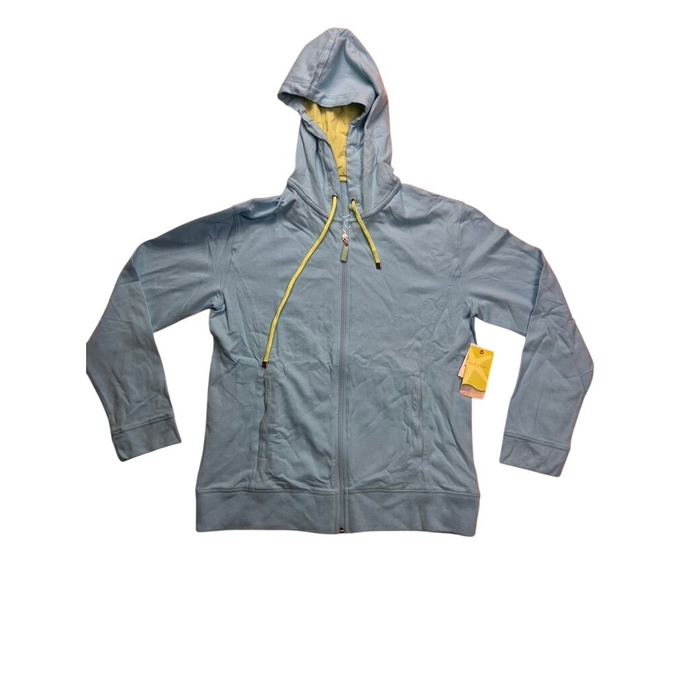 Fresh Produce Full Zip Hoodie Women Small Blue Cotton Blend Starfish Activewear